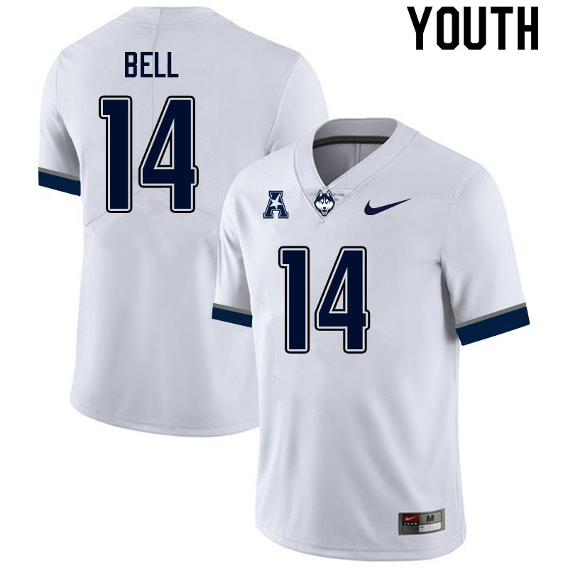 Youth #14 Malcolm Bell Uconn Huskies College Football Jerseys Sale-White